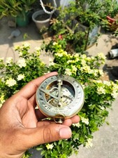 3 Inch Brass Sundial Compass Vintage Pocket Compass for Outdoor Use
