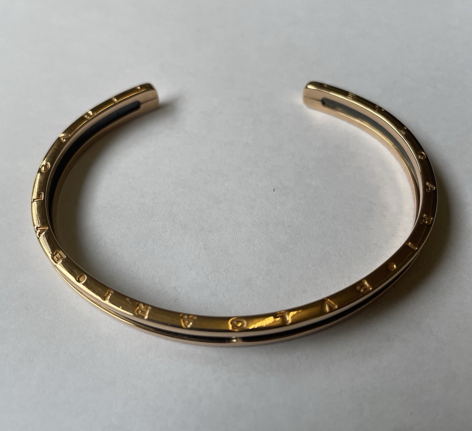 BVLGARI B-zero1 ML Bracelet 18KPG Pink Rose Gold ceramic Black Used Women