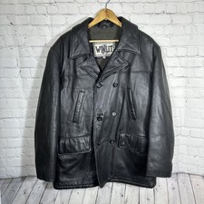Winlit Black Mens Leather Jacket Medium Biker Lined Motorcyle Moto Vintage