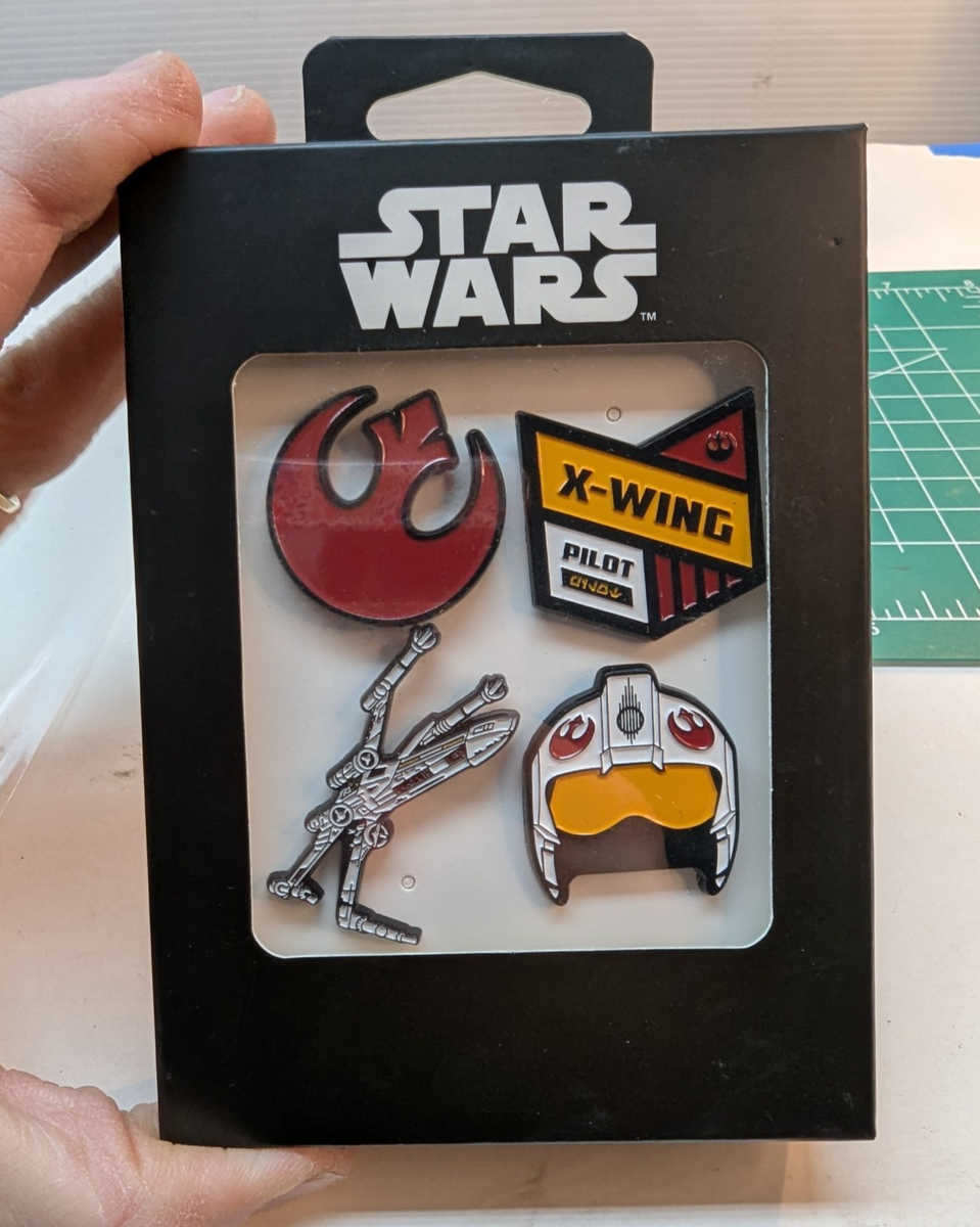 Star Wars Rebel Alliance Enamel Pins Set of 4 X Wing Pilot Helmet