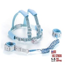 Reflective Toddler Harness with Anti Lost Wrist Link- 3 in 1 Kids Safety Blue