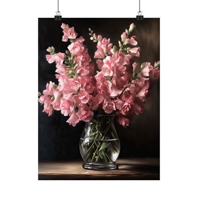 Pink Snapdragon Flower Art Print, Flower Painting, Flower Décor, Floral Art 