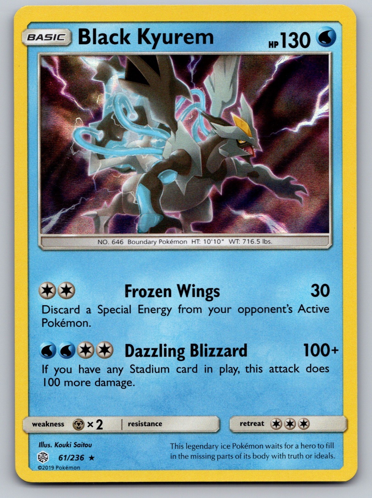 Black Kyurem 61/236 Holo Rare Cosmic Eclipse Pokemon Holo Near Mint