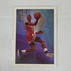 NBA Hoops 1990-91 Michael Jordan Chicago Bulls Art Card Team Checklist #358