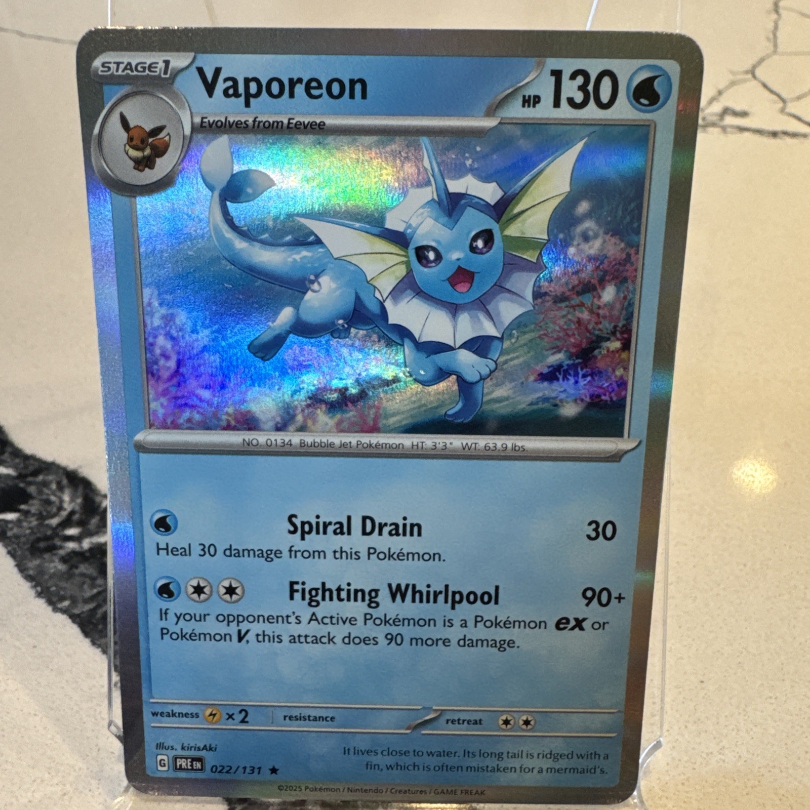 Vaporeon Rare Holo SV: Prismatic Evolutions 022/131 NM