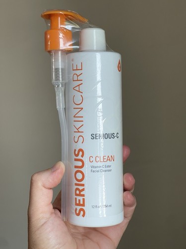 NEW Serious Skincare Serious-C C-Clean Vitamin C Facial Cleanser 12 oz W/ Pump