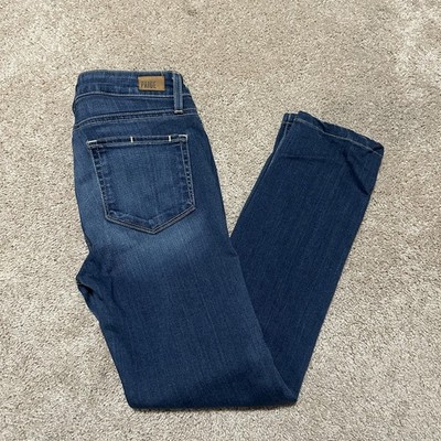 Paige Skyline Skinny Jeans Womens 27 Blue Med Wash Stretch Denim 26.5 Inseam