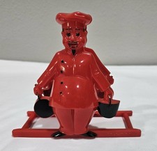 Vintage Mid-Century Red NAPKIN HOLDER Retro MCM Dapol Plastic Kitchen Chefs