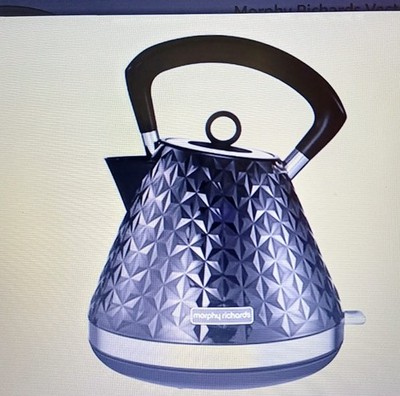 Morphy Richards Wasserkocher 1,5 l, Pyramid Vector, schwarz, schnellkochend, 3 kW, 108131