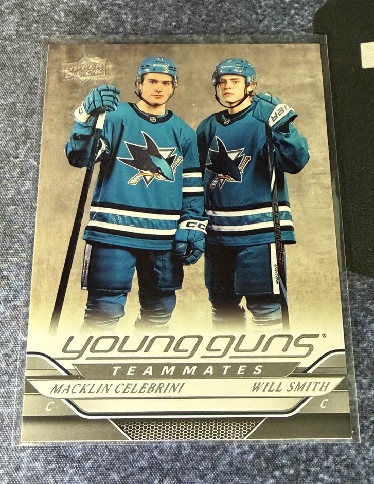 Macklin Celebrini / Will Smith #499 Hockey Cards 2024 Upper Deck trading card — raw and PSA graded price guide