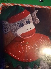 JINGLES Clochette Christmas 21" SOCK MONKEY KIT #46304 Leisure Arts NEW USA Made