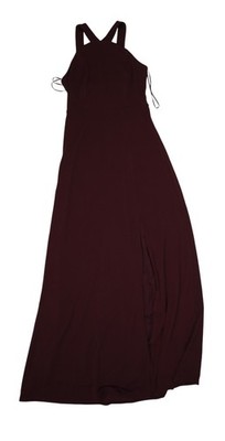 Birdy Grey Dress Womens M Cabernet Red Gene Scoop Neck Strappy Maxi Bridesmaid