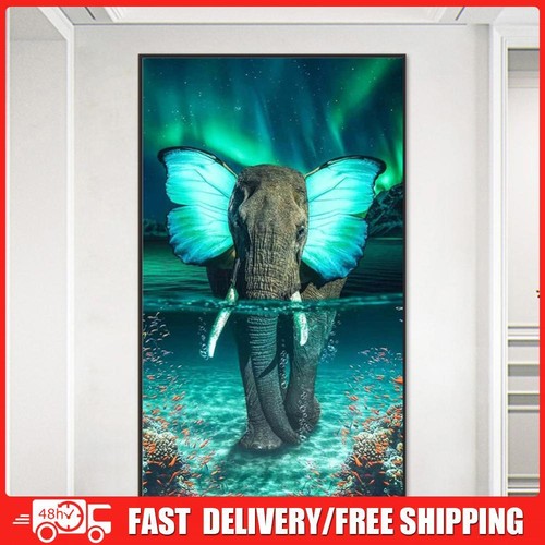 Diamond Painting 5D Full Round Drill Mosaic DIY Butterfly Elephant Kit ...