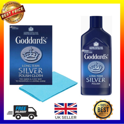 Goddard's Long term Silver Jewellery Polish 125ml Cloth Cleaner Tarnish  Remove UK
