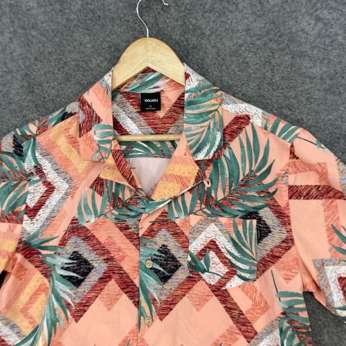 Goliath Mens Button Up Shirt Size M Medium Multicolour Short Sleeve 3419 - Picture 3 of 12