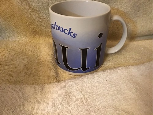 STARBUCKS City Mug Collector Series Maui White Blue Surfer Coffee Cup Large