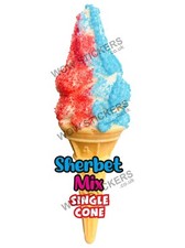 Ice cream van sticker Sherbet Mix Single Cone whippy trailer cafe decals