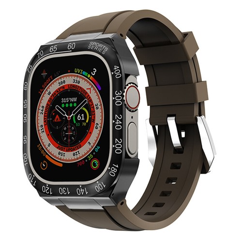 Boîtier lunette métal acier inoxydable str pour bracelet Apple Watch Ultra 2 49 mm - Photo 64 sur 74