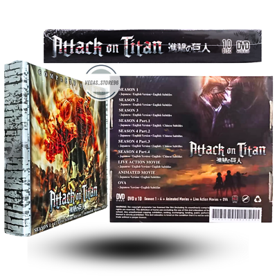 美品 ALL ABOUT SNK DVDセット DISC 1・2 Attack on Titan DVD Complete (Season 1-2-3-4) + 2 Movie + 8 OVA