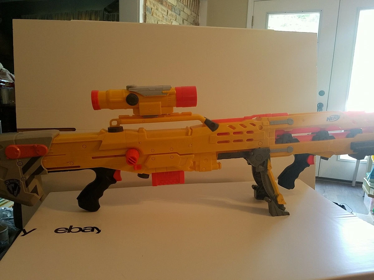 Nerf End-Strike Yellow Longshot CS-6 Sniper Rifle Dart Gun - With 2 Clips