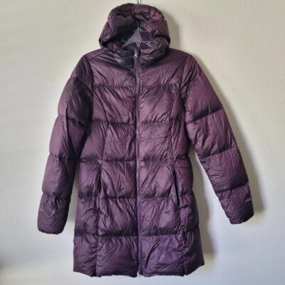Eddie Bauer Luna Peak Water Resistant Down Parka Coat Eggplant Long Jacket