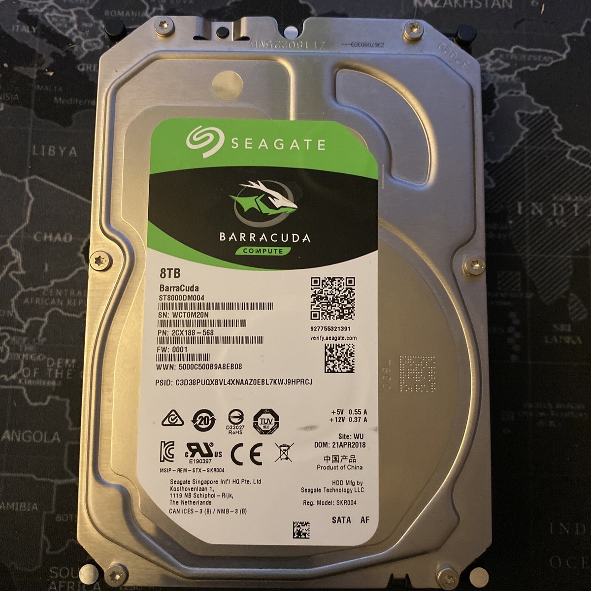 ST8000DM004 P/N 2CX188-568 F/W 0001 WU WCT0 Seagate