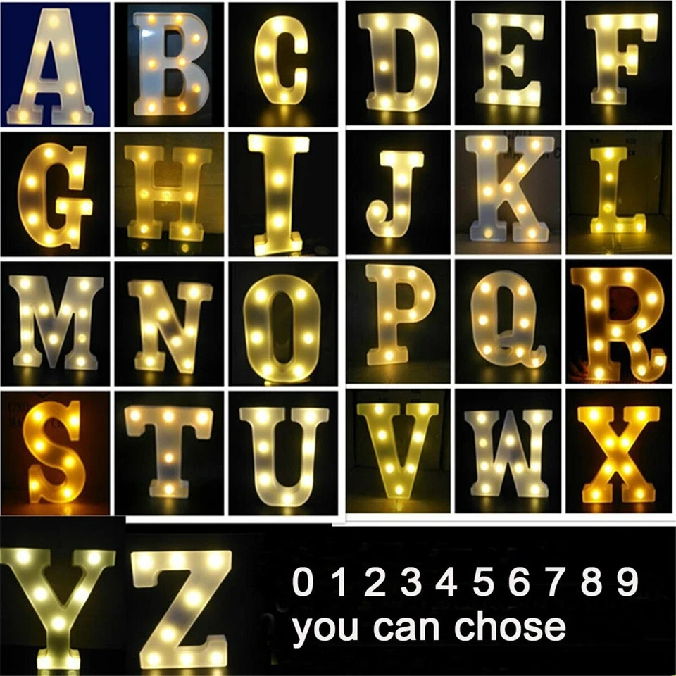 Светодиодная подсветка букв алфавита пластиковые английские буквы стоячие подвесные - Изображение 2 из 3