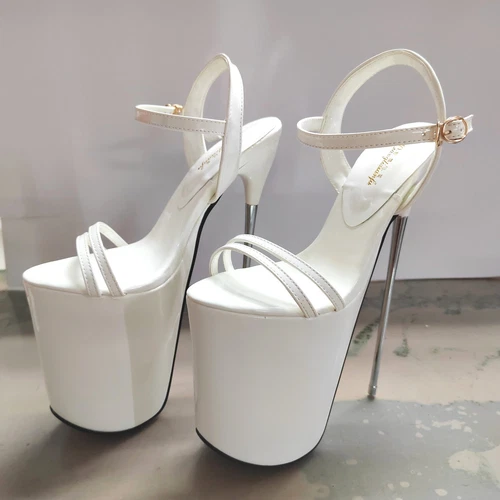 22CM Super High Heels Sexy Sandals Womens Buckle Heel Platform Dress Party Shoes - Picture 4 of 17