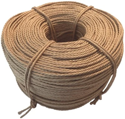 CSB-CENTER Dänische Flechtschnur Papierschnur Kordel glatt beige - 5kg Rolle Ø 3,5mm ~625m
