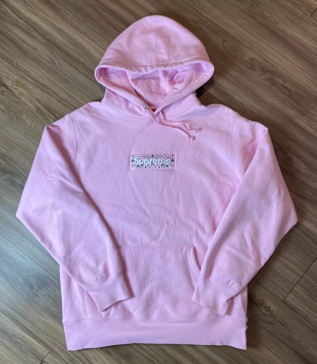 Supreme Bandana Box Logo Hoodie Pink