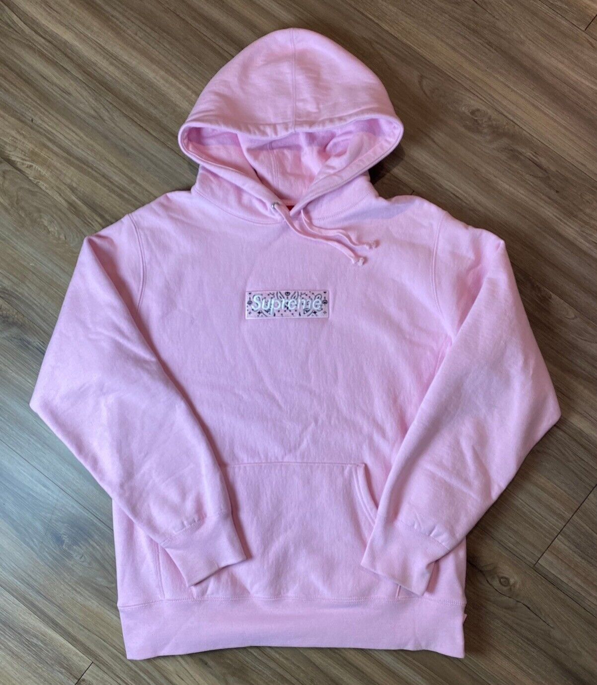 supreme bandana box logo tee hooded pink