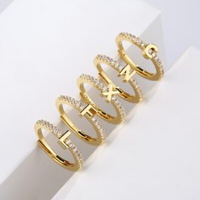 Adjustable Initial Ring, Gold Ring, Silver Ring, Dainty Ring, Gift For Her