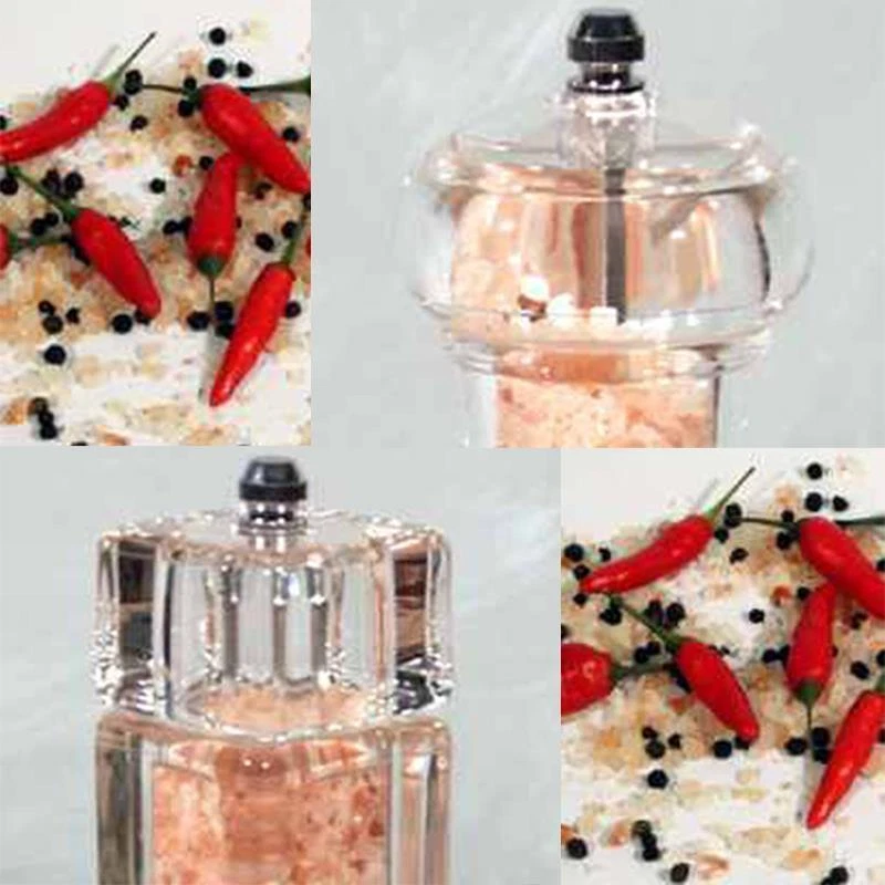 Salzmühle eckig Mühle mit Keramik Mahlwerk mit Granulat Steinsalz 80 g gefüllt - Bild 2 von 4