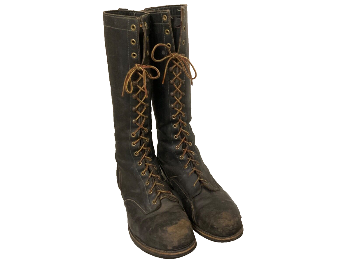 1960's KNAPP Vintage Boot tall lace up motorcycle biker 1960's KNAPP Vintage Boot tall lace up motorcycle biker