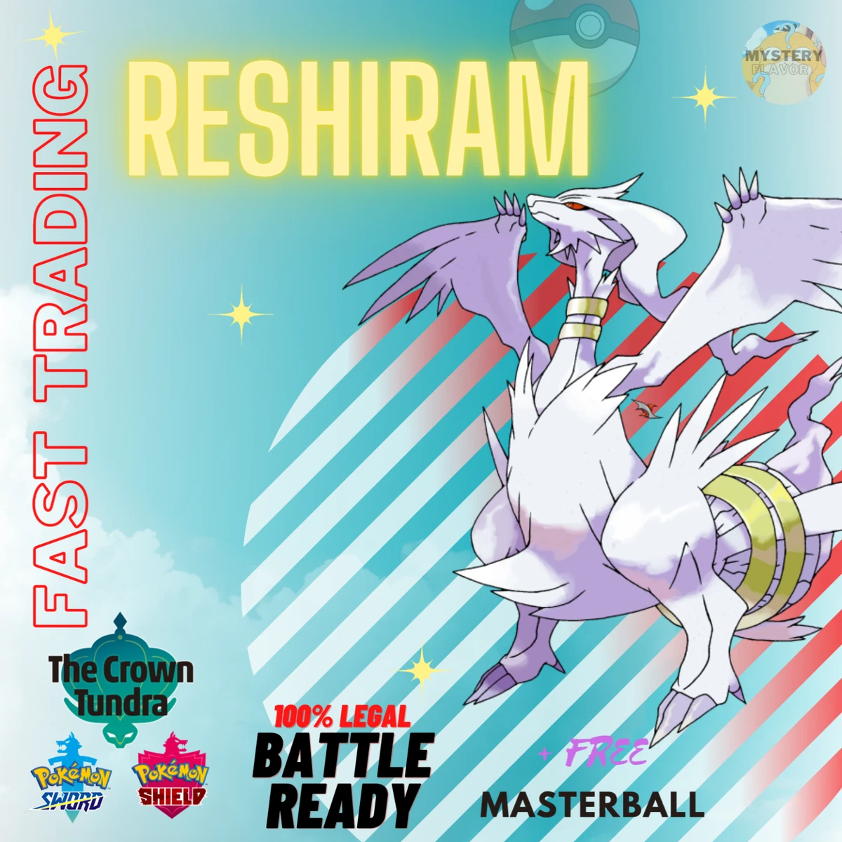 SHINY RESHIRAM 6IV Legendary / Pokemon Sword and Shield /