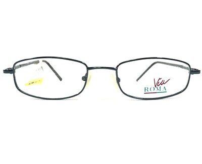 Via Roma VR559 BL Eyeglasses Frames Blue Rectangular Full Rim 50-19-140
