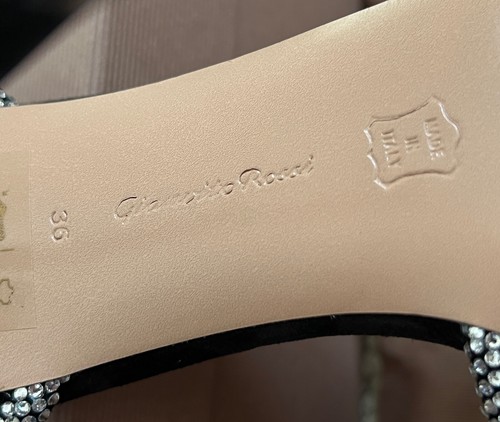NIB Gianvito Rossi Crystal Black Suede Crisscross Strappy Sandal Pumps 36 $1495 - Picture 24 of 24