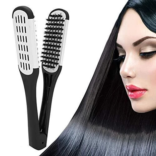 Doppelseitige Haarglätter Bürste Professioneller V-förmige Haarbürste Haarglä... - Bild 8 von 10