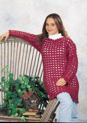 Häkelanleitung Kopie 4194.    Damen Pullover.   38-47'' Brustumfang.   DK