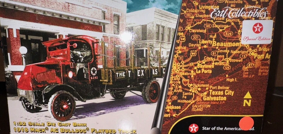 ERTL Texaco 1/32 1918 Mack AC Bulldog Flatbed Special Ed. Black Chrome #20432P - Image 2 of 2