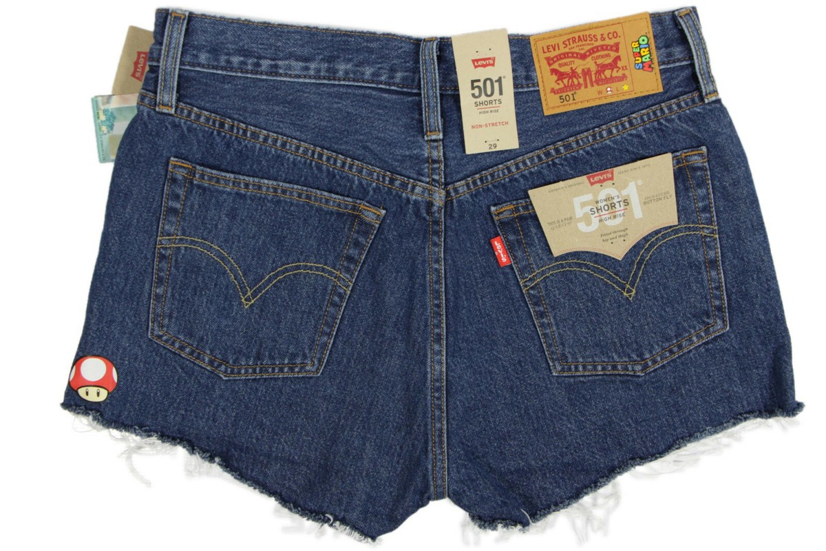 【I AM MARI】Levi Denim Shorts Levi's x Super Mario 501 Original Fit Shorts- 29- NEW-$90