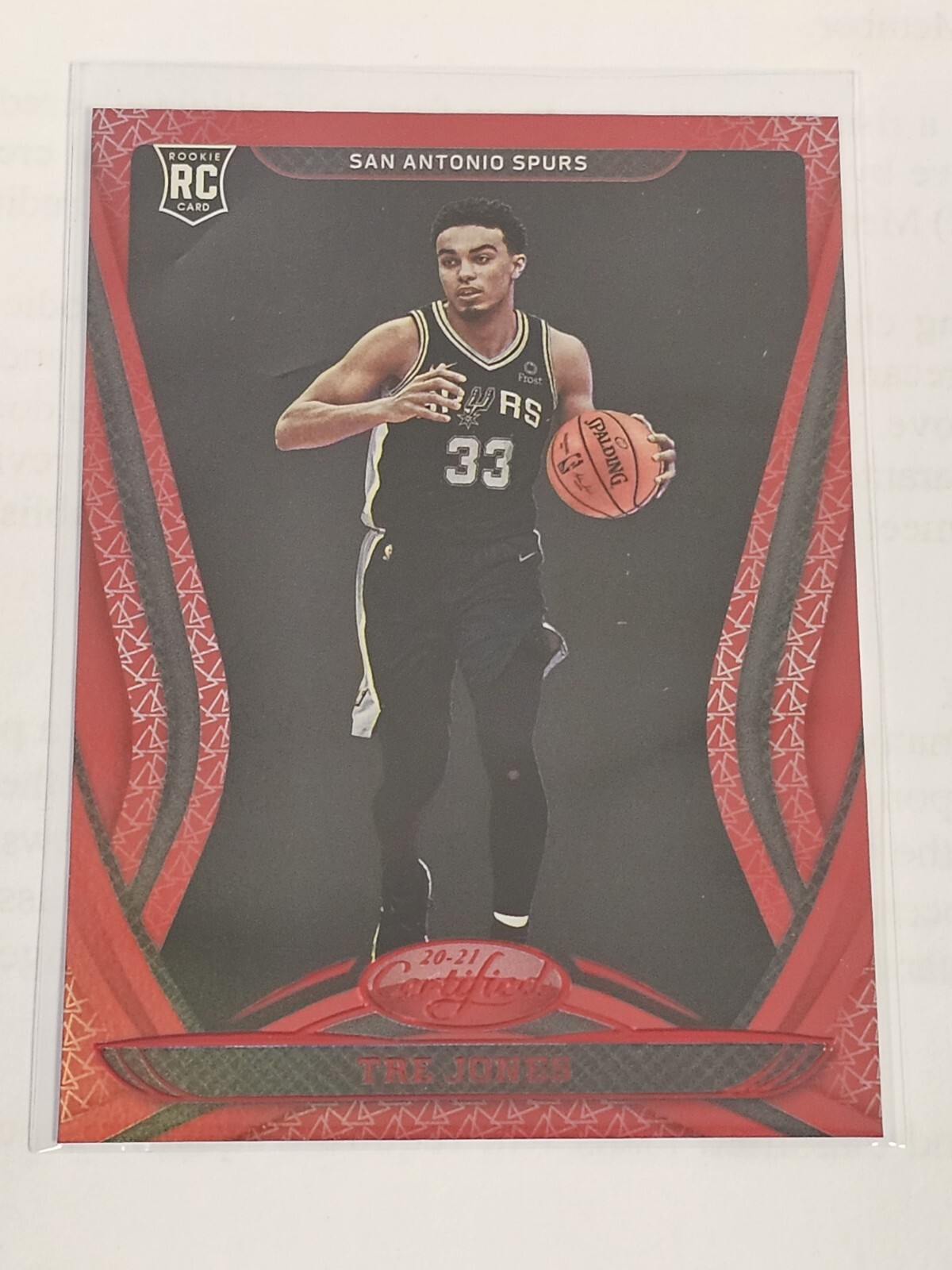 Tre Jones 2020-21 Panini Certified #163 Rookie Red Mirror Foil RC Spurs