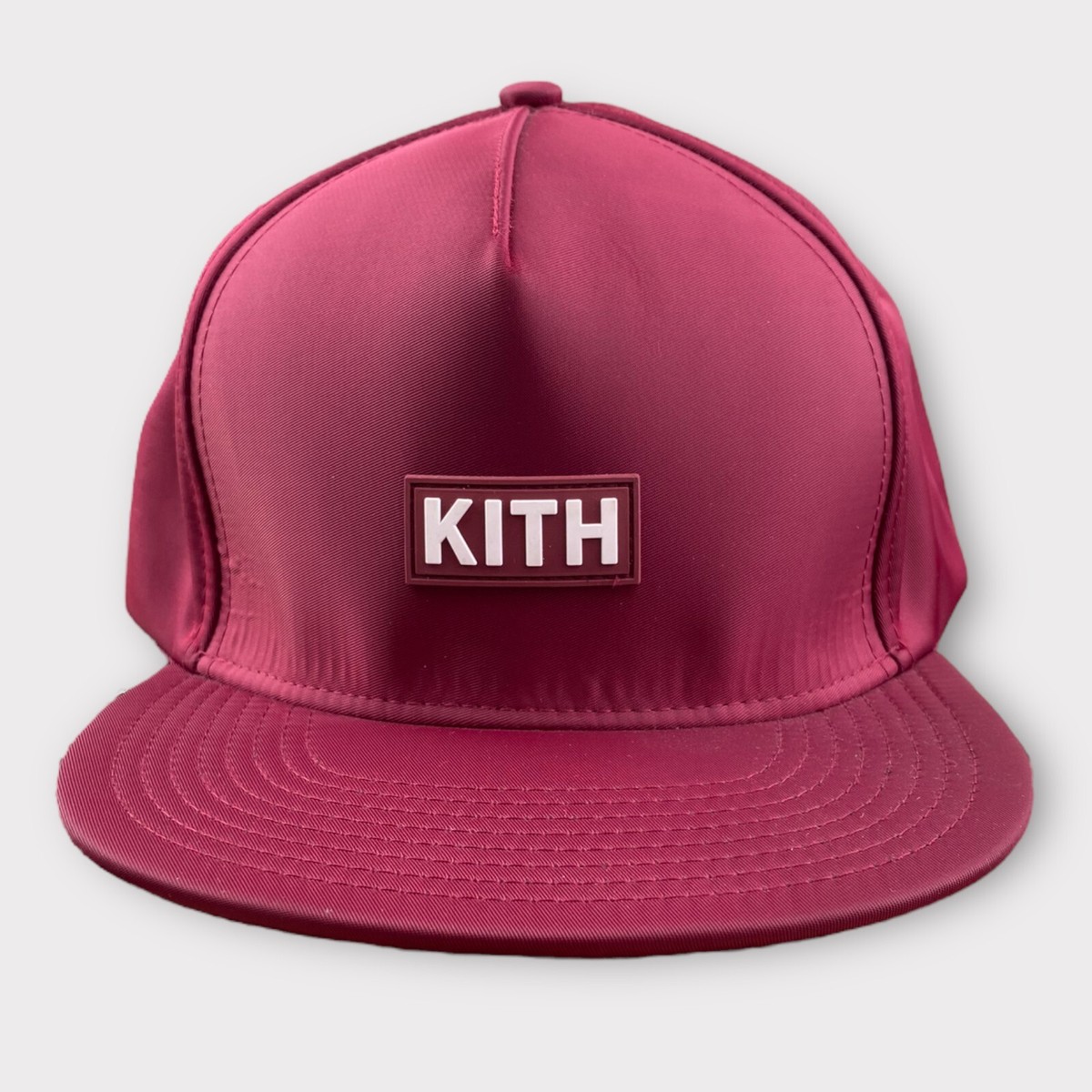 KITH Hat Cap Burgundy Landmarks 2014 Pinch Crown Shiny