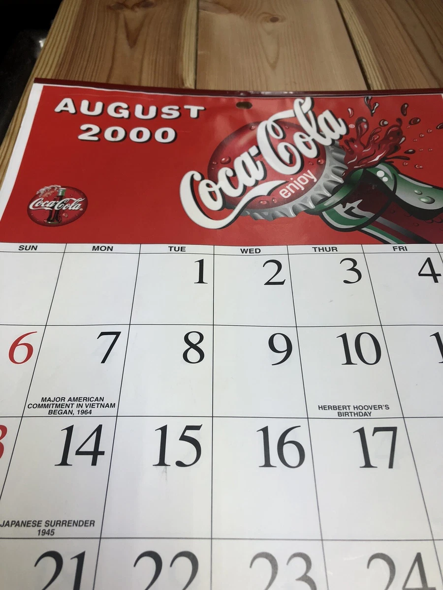 Coca Cola 2000 Coke Calendar. August 2000 Thru July 2001. #1 | eBay