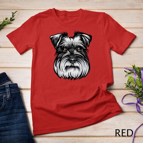 Cool Schnauzer Dog Face T-Shirt Unisex T-shirt - Picture 11 of 15
