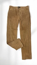 Tan Brown Leather Suede Pants Boho Hippie Cowgirl Western Rodeo Festival 90s 10