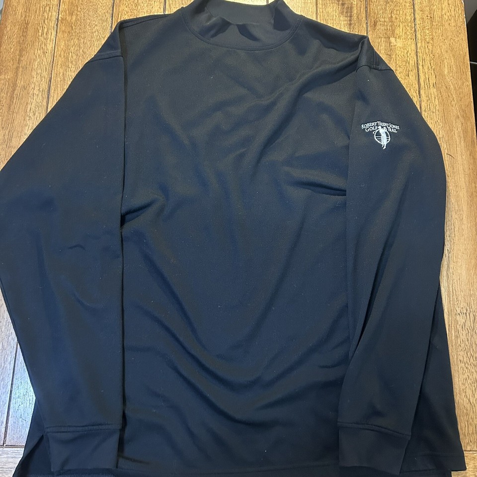 Footjoy Mens XL Black Mock Turtleneck Long Sleeve Golf Shirt Robert