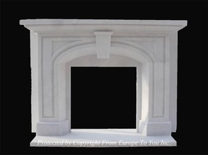 Beautiful Hand Carved Marble Gothic Estate Designer Fireplace