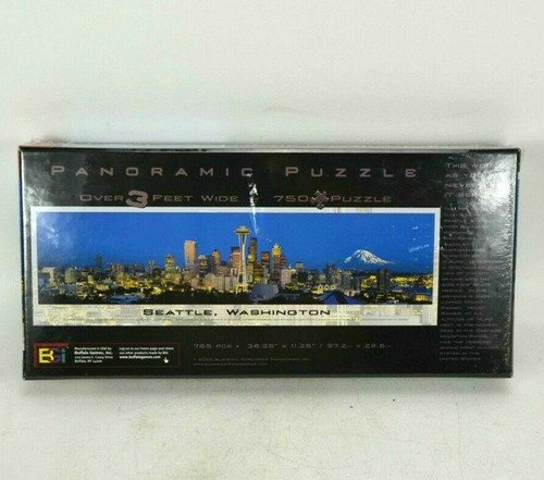 New Panoramic Seattle, Washington 750 piece Jigsaw Puzzle Buffalo Cityscape - Picture 2 of 3