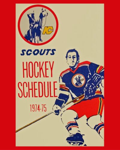 Kansas City Scouts 1974-75 Pocket Schedule Art Poster, 8x10 Color Photo - Picture 1 of 1